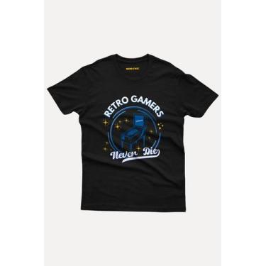 Imagem de Camiseta Retro Gamer Never Die - Os Primeiros Jogadores Nerd - nerd ch