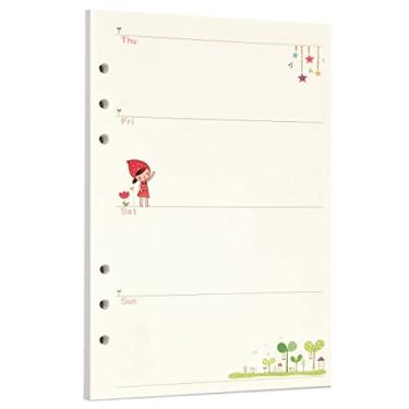 Imagem de Zelten 45 folhas, 90 páginas, papel perfurado colorido de folhas soltas para fichário de 6 furos, agenda pessoal, agenda, agenda recarregável (A5, planejador semanal de conto de fadas)
