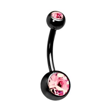 Imagem de Decentraland 1 peça Esfera prateada com zircão colorido 1,6 mm (14G) piercing de umbigo piercing corporal halteres piercing joias aço cirúrgico aço inoxidável 23 mm, 1.6mm(14G),L-23mm, Aço inoxidável,