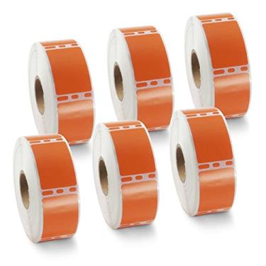 Imagem de BETCKEY Etiquetas coloridas compatíveis com Dymo 30347 (2.5 cm x 1-1/5.1 cm), compatível com impressoras de mesa Dymo LabelWriter Thermal 450, 4XL e Zebra [6 rolos, 4500 etiquetas, laranja]