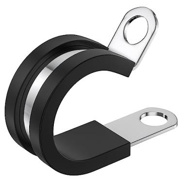 Imagem de Braçadeiras de cabo de 100 peças, 3/8 polegadas, braçadeiras de cabo de aço inoxidável 304, braçadeira isolada, braçadeira de mangueira, braçadeira de tubo, braçadeira resistente e braçadeira de fio