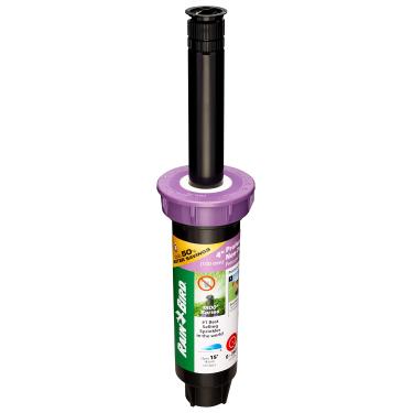 Imagem de Rain Bird 1804NPPRS Regulador de pressão (PRS) Aspersor pop-up profissional de água não potável, padrão ajustável de 0° a 360°, distância do spray 20,4 a 35,7 cm, altura pop-up de 4,1 cm, tampa roxa