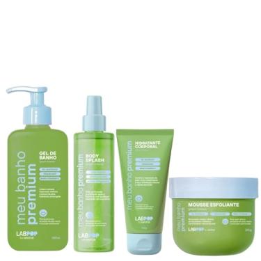 Imagem de Kit Green Breeze Completo Mousse Esfoliante, Body Splash, Hidratante e Gel de Banho Labpop By Labotrat - Meu Banho Premium - Limpeza, Hidratação e Perfumação com Ácido Glicólico e Vitamina C