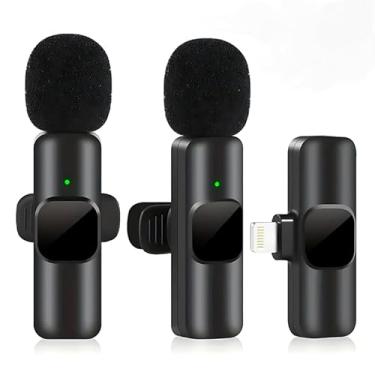 Imagem de Microfone de Lapela Tipo-Iphone 2Mic Omnidirecional 2,4 GHz, Redução de Ruído, Bateria 80mAh, Alcance 50m, para iPhone/Android (Tipo-Iphone 2Mic)