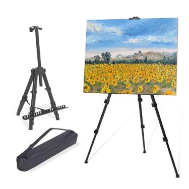 Imagem de Starhoo Cavalete para Pintura Em Tela - Suporte de Cavalete de Arte Em Alumínio para Tampo de Mesa/Piso de 17" A 66" de Altura Ajustável com Bolsa Portátil Preto Clássico