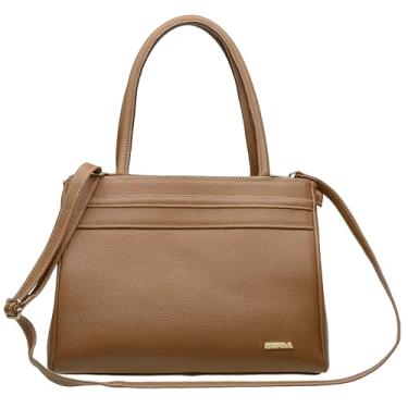 Imagem de Bolsa de Ombro Estruturada Couro Celina Sifra (CARAMELO)