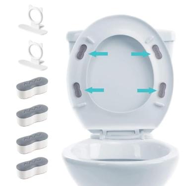 Imagem de Snmzlc Kit universal de assento de vaso sanitário de 6 peças, alça de elevação de tampa de vaso sanitário, amortecedores de bidê para assento de vaso sanitário, acessórios de banheiro para escritório,
