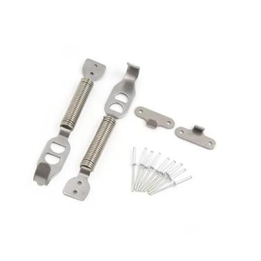 Imagem de Hihaha Conjunto de 2 peças de mola de capô prateado para capô e trava de pino para material durável de carro automotivo