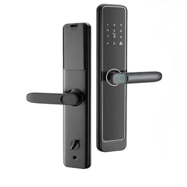 Imagem de YXGT Fechadura Digital Inteligente com Impressão Digital e Teclado com Tag Wifi Moderna - Preta