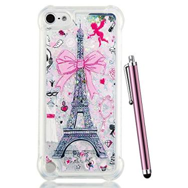 Imagem de CAIYUNL Capa protetora para iPod Touch 7, iPod Touch 6/5 com glitter, glitter líquido, brilhante, fofo, TPU macio, meninas, mulheres, crianças, capa protetora para iPod Touch 7ª/6ª/5ª geração - Torre