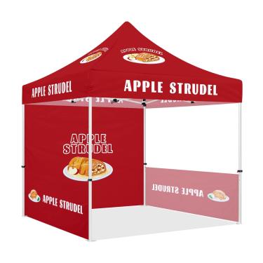 Imagem de Tenda de dossel personalizada 25 x 25 cm com logotipo comercial e opções de parede lateral para Apple Strudel (ou qualquer design personalizado)