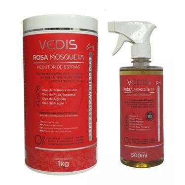 Imagem de Kit Creme E Óleo Massagem Relaxante Rosa Mosqueta Vedis