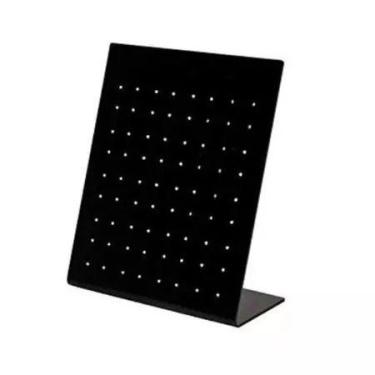 Imagem de Expositor Brincos Jóias Acrílico Com 72 Furos Preto 1 Peça - loja dink