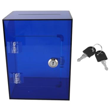 Imagem de Cofrinho de acrílico transparente grande capacidade para economizar dinheiro com cadeado e chaves para crianças ou adultos, design transparente para fácil armazenamento de dinheiro (estilo 2)