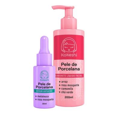 Imagem de Kit Kokeshi Sabonete Facial Pele de Porcelana Sérum Antiacne