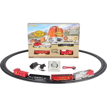 Imagem de Ferrorama com trem trilhos bachmann santa fe flyer set  1/87, Vermelho