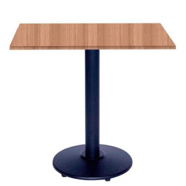 Imagem de Mesa Zeta Ferro Preto 75 cm (Alt) Disco Redondo Tampo MDP Quadrado 70 