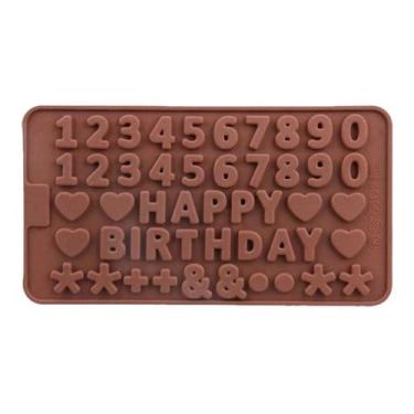 Imagem de Forma De Silicone Números E Happy Birthday Chocolate - Mix&Variedades