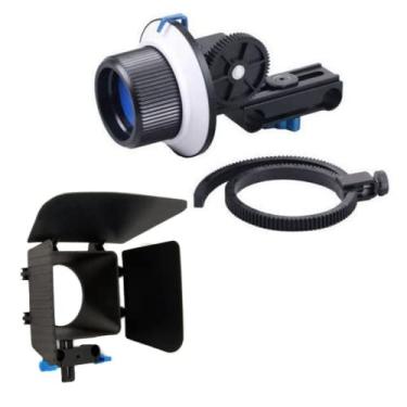 Imagem de Kit Follow Focus e Mattebox para filmagem DSLR