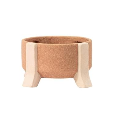 Imagem de Napco Imports Vaso de flores de ervas suculentas para ambientes internos e externos, 14 cm, areia texturizada de cerâmica