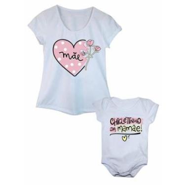 Imagem de Camiseta e Body de Bebê Chicletinho da Mamãe Kit Tal Mãe Tal Filha-Feminino