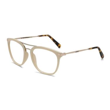 Imagem de Armação Óculos Colcci Mag C6113b7253 Branco Off White Brilho Dourado