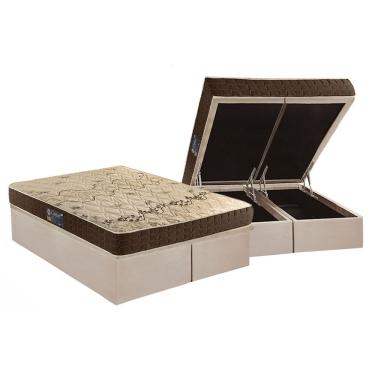 Imagem de Conjunto Box Baú Queen: Colchão Espuma Anjos D28 Confort + Base crc Suede Clean(158x198)