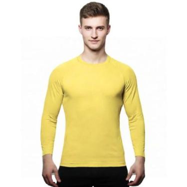 Imagem de Camisa Uv 50 Manga Longa Slim Térmica Segunda Pele - Genérico, Amarelo