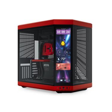 Imagem de Gabinete Hyte Y70 Touch Infinite MidTower Vidro Temperado C/ Tela LCD USB-C Preto e Vermelho - CS-HYTE-Y70TTI-RB