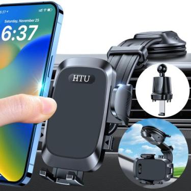 Imagem de Suporte para Telefone de Carro HTU 2025 - Clipe de Sucção e Ventilação