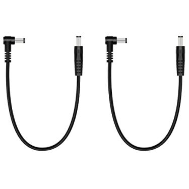 Imagem de Fancasee Pacote Com 2 Cabos De Alimentação Cc Macho Para Macho De 1 Pé, 5,5 Mm X 2,1 Mm, Reto Para Ângulo Reto, Cabo Adaptador De Alimentação Para Câmera De Segurança De Cftv, Fita De Led, Dvr, Rote