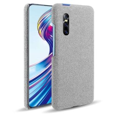Imagem de Capa para vivo V15 PRO,Capa desenhada em lona,Case Protetora Ultrafina com Empunhadura Macia,Design em Tecido Antichoque e Antiarranhões-Light gray