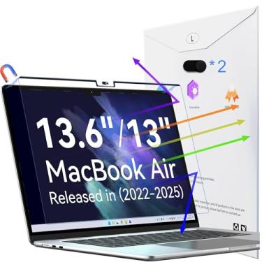 Imagem de Peslv Protetor de tela magnético antiluz azul para MacBook Air de 13,6 polegadas (2022-2024, M2, M3), filtro de brilho removível para laptop Mac de 13 polegadas