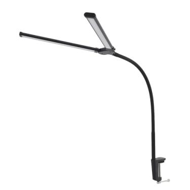 Imagem de Lâmpada de Mesa LED, Lâmpada de Iluminação de Mesa Dupla, Escurecimento de 5 Modos de Cores, Lâmpada de Leitura Ajustável, Com Grampo, para o Escritório Em Casa