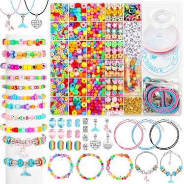 Imagem de PAXCOO Kit de fabricação de pulseiras de 2435 peças, incluindo todos os tipos de contas para fazer joias, pulseiras da amizade, colares, miçangas, presentes e artesanato DIY
