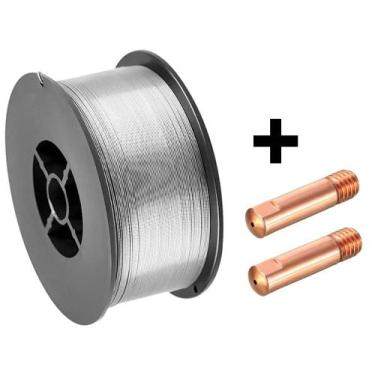 Imagem de Kit Arame Solda Mig Revestido Uso Sem Gás 0,8mm E71t-sg Rolo 1kg - Gal