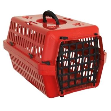 Imagem de Genérico, Caixa Transporte Animais Cachorro Gato N1 Vermelho Alvorada