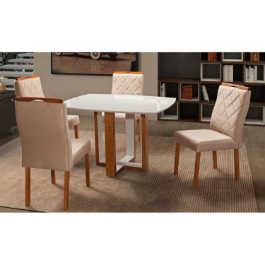 Imagem de Sala de Jantar maciça 4 Cadeiras 140x90  Atlas  Art Salas