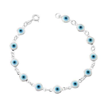 Imagem de Pulseira Olhos Gregos Folheado a Prata - Lael Joias