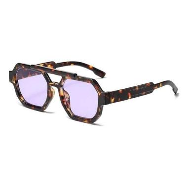 Imagem de Óculos de Sol Quadrado Aviador Feminino - Estilo 2025 - Ponte Dupla, D