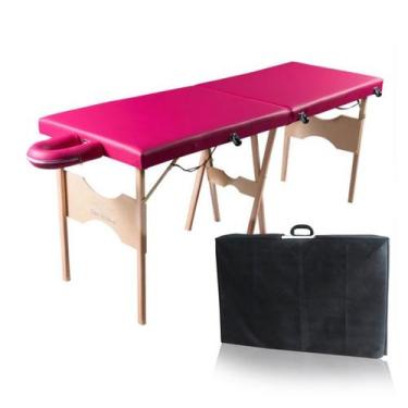 Imagem de Maca Portátil Madeira 200kg + Capa De Proteção - SANTA Fé MACAS, pink