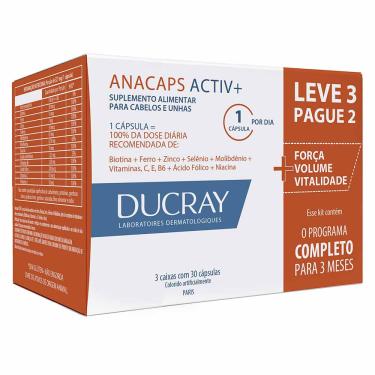 Imagem de Kit Anacaps Activ+ Ducray - Suplemento Antiqueda Capilar Kit