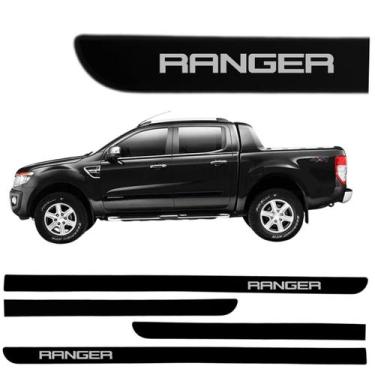 Imagem de Jogo Friso Lateral Ranger Preto Gales Ponta Faca + Grafia - Macall