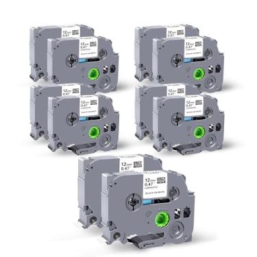 Imagem de Pacote com 10 fitas de etiqueta de substituição compatíveis para Brother P-Touch TZE-231 Tz231 Fita laminada preta sobre branca 12 mm 1,2 cm x 8 m 8 m 1/2 para etiquetadora PTD400AD PTH110 PT-D210