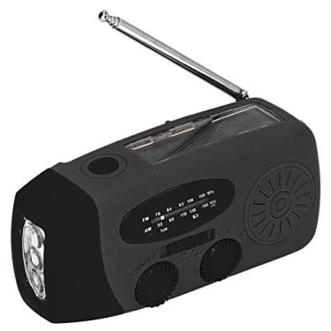 Imagem de Rádio solar de manivela com lanterna de LED rádio portátil FM AM WB USB para prevenção de desastres de emergência, acampamento familiar, material ABS 12,8 x 6 x 4,5 cm (estilo japonês)