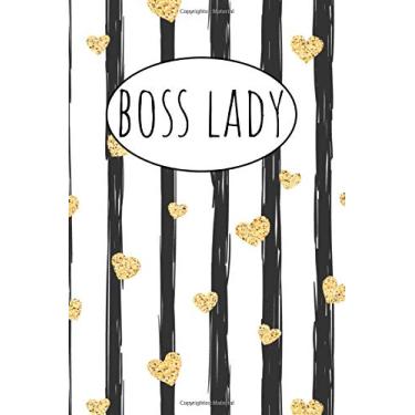 Imagem de Boss lady: Gold Hears black and white Homework Book Notepad Notebook Composition and Journal Gratitude Dot Diary