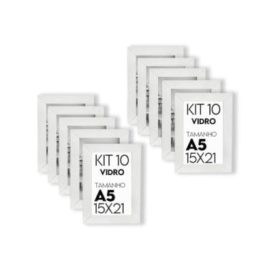 Imagem de Kit 10 Porta Retrato 15x21 Moldura Premium C/Vidro Comum (Branco)