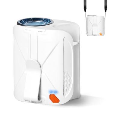 Imagem de Huachuang Ventilador de cintura portátil com clipe recarregável: ventilador de camisa pessoal de pescoço de cinto 6000 mAh operado por bateria 6 velocidades e 31h tempo de execução para acampamento ao