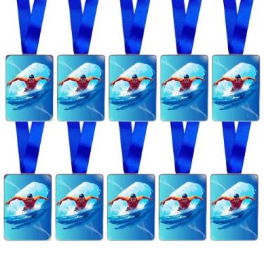 Imagem de Kit 100 Medalha, Medalhas para Premiação Esportes, Retangular Personal