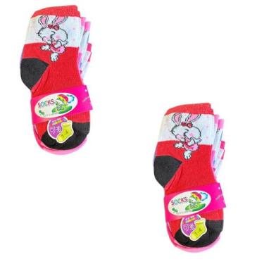Imagem de Kit 12 pares de Meia Infantil para meninas de 1 a 4 anos - Genérica